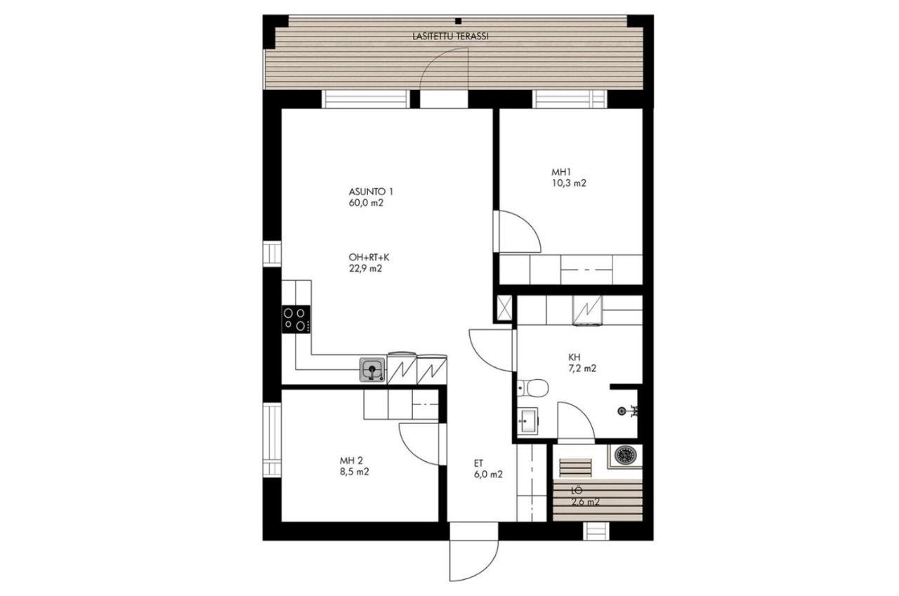 Apartment Tuomenkartano B1 Iso Huoneisto Saunalla Kalajoki Bagian luar foto